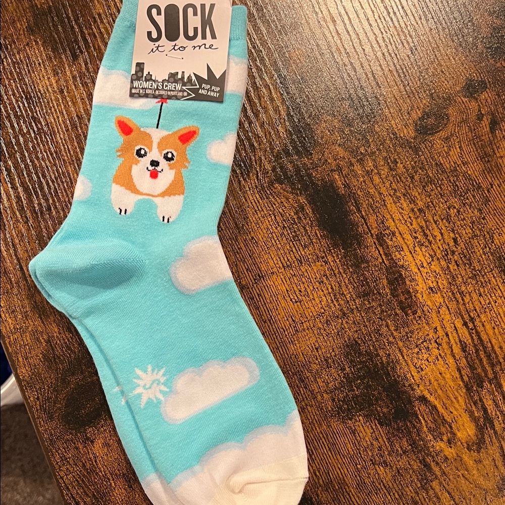 Sock It To Me Women's Corgi Crew Socks - Blue